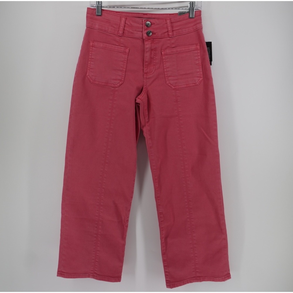 KUT from the Kloth Charlotte High Rise Straight Leg Jeans Flamingo Pink 2 NEW